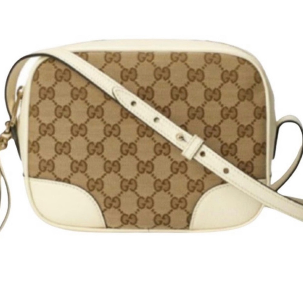Authentic Gucci Beige cream GG  Bree Disco Canvas Crossbody authentic